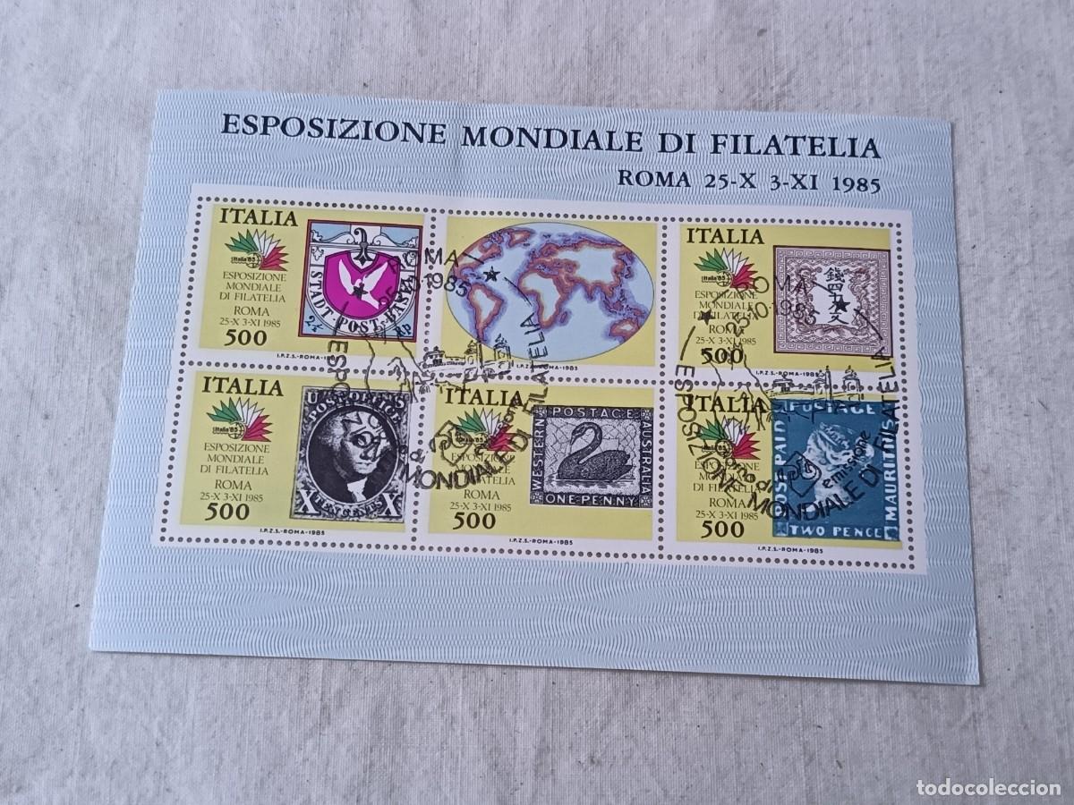 Sellos: Hoja Bloque, Italia, Roma, 1985