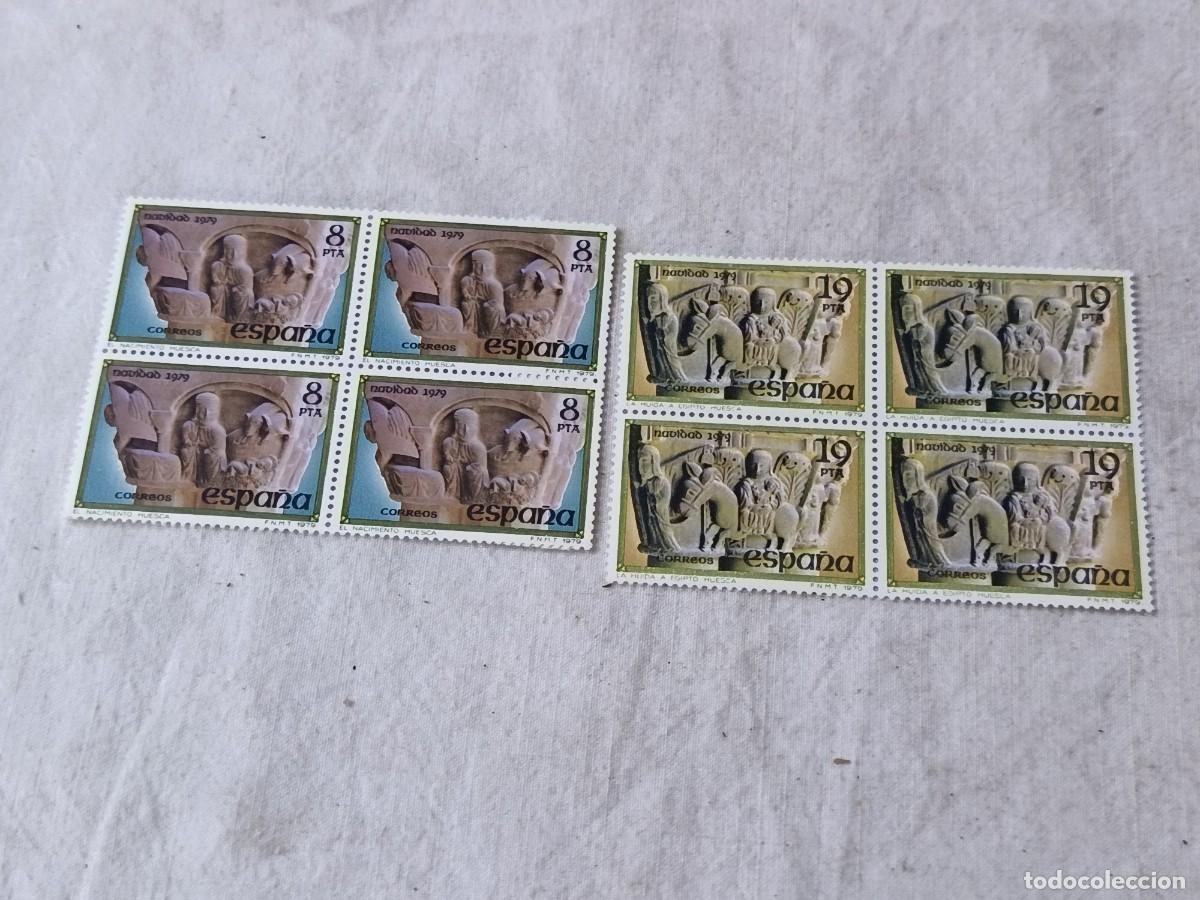 Sellos: 2 Hojas Bloque, serie completa Navidad en bloque de 4, 1979
