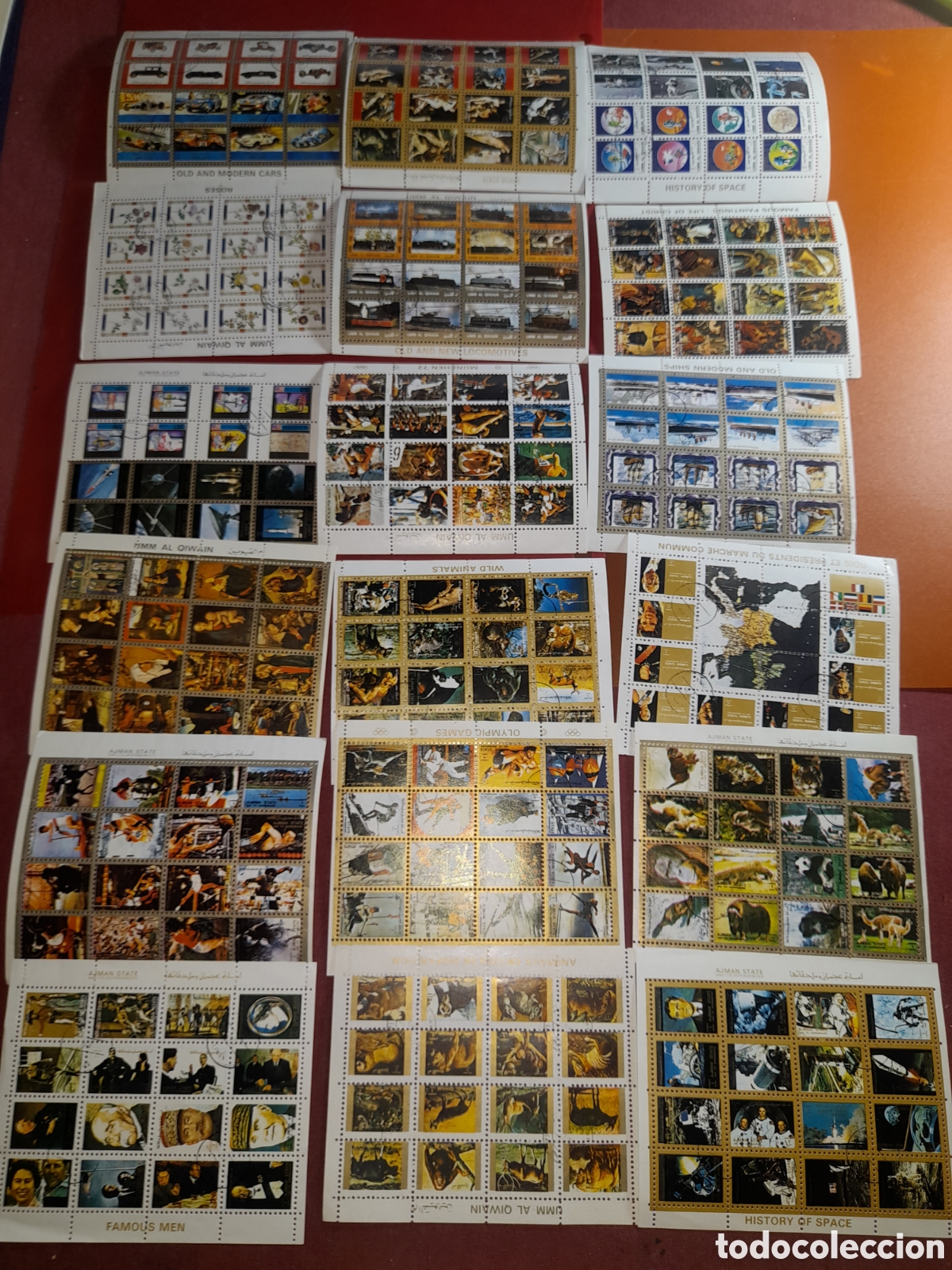 Sellos: Sello, HB tama&ntilde;o peque&ntilde;o 1973 - 1974. Multiples tematicas. Espacio. Fauna. Personajes. Deporte.