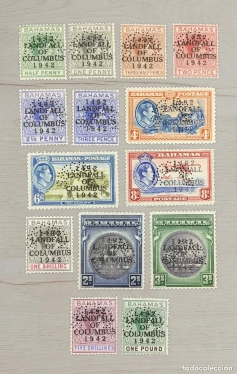Sellos: Bahamas 1942 450th Anniversary Landfall of Columbus King George VI COMPLETE Set 14v Mint - Includes