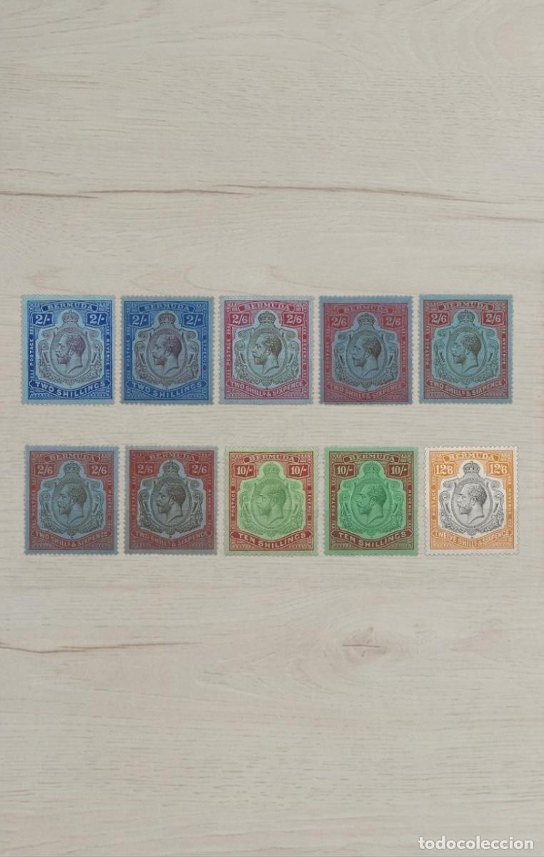 Sellos: Bermuda 1918-1932 King George V High Values Key Type Selection 10v Mint - Rare Shades & 10s, 12/6 Pr