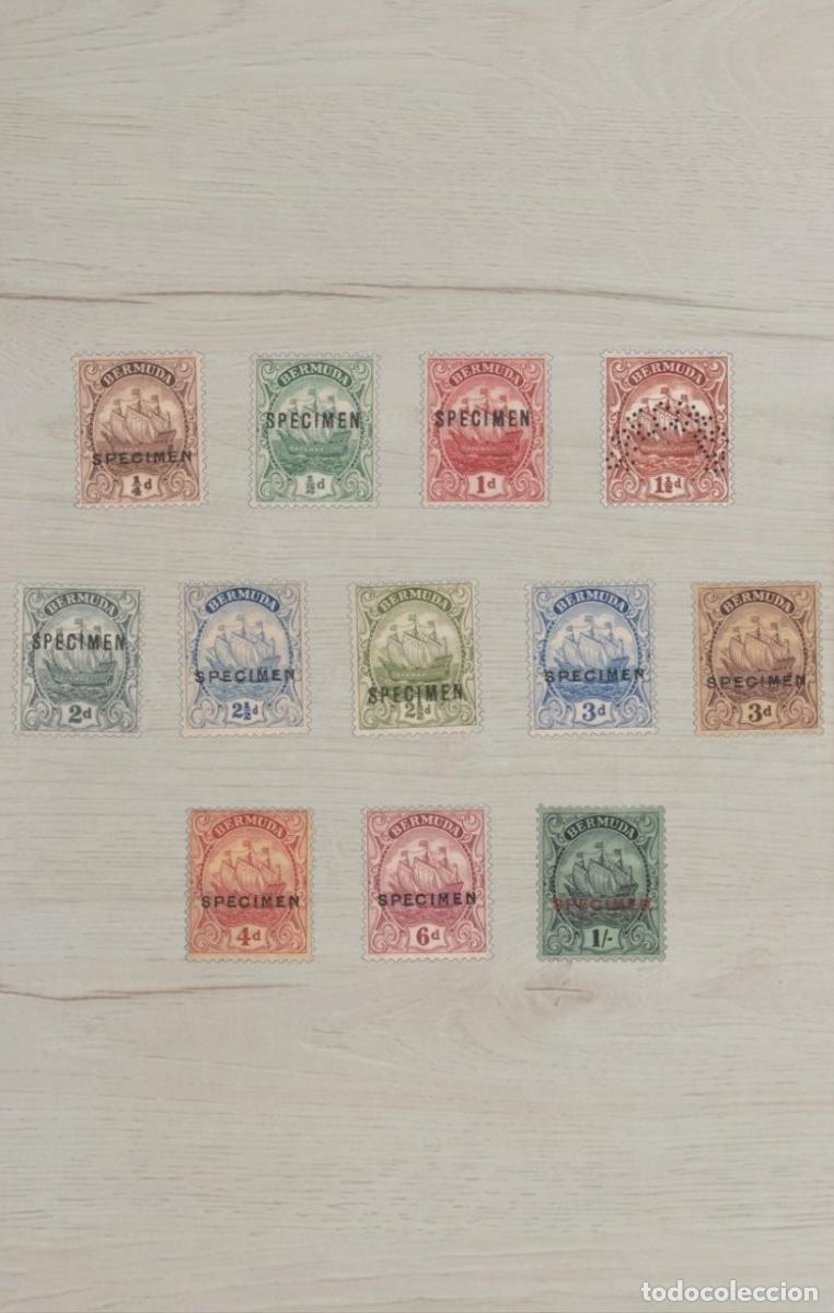 Sellos: Bermuda 1936-1940 Sea Venture Ship Definitives Selection 12v Mint - Official SPECIMEN Overprints & P