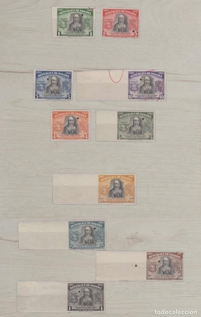 Sellos: PANAMA 1951 Balboa Centenary Set &ndash; 10 Rare Stamps / Beautiful Wide Sheet Margin Selection / Mint