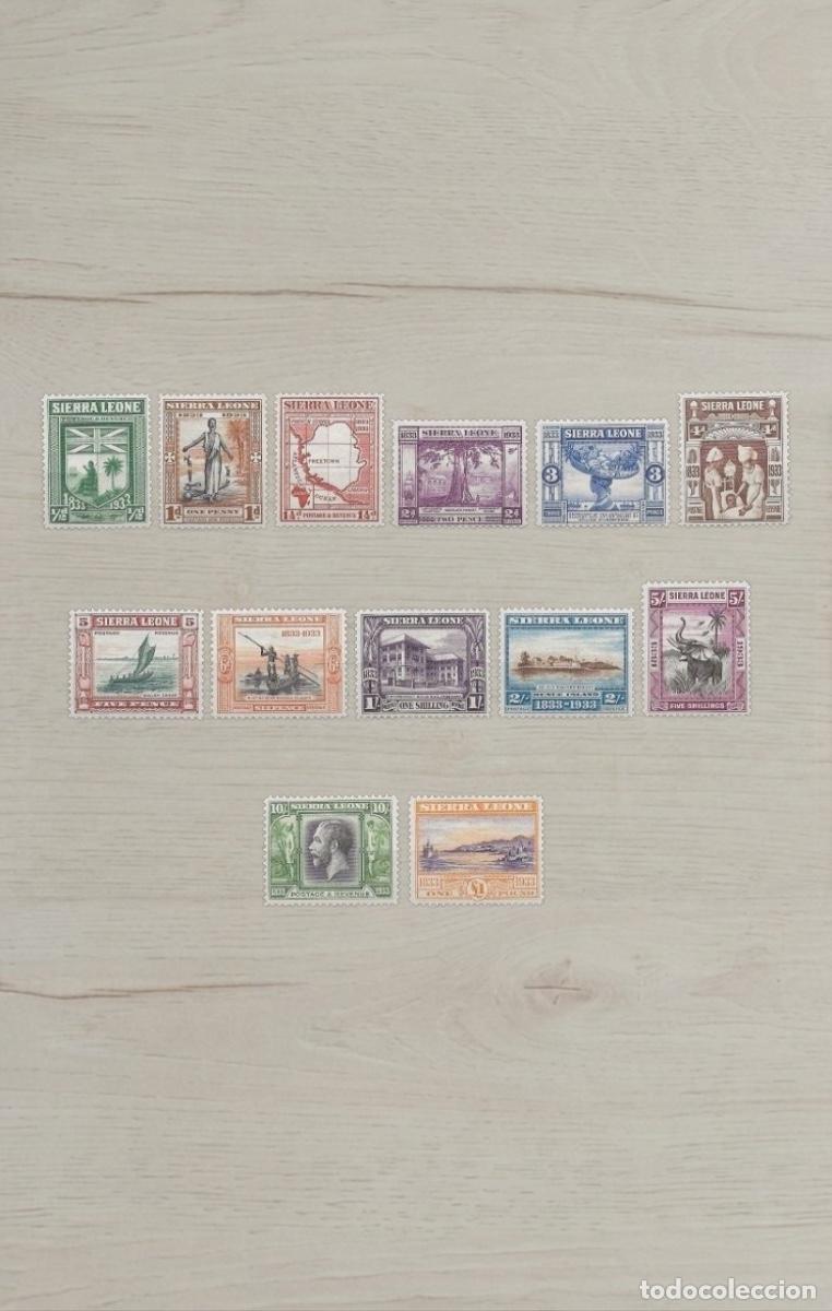 Sellos: SIERRA LEONE 1933 Wilberforce Centenary Set &ndash; 13 Rare Stamps / Complete to Rare &pound;1 Key / Mint Unused