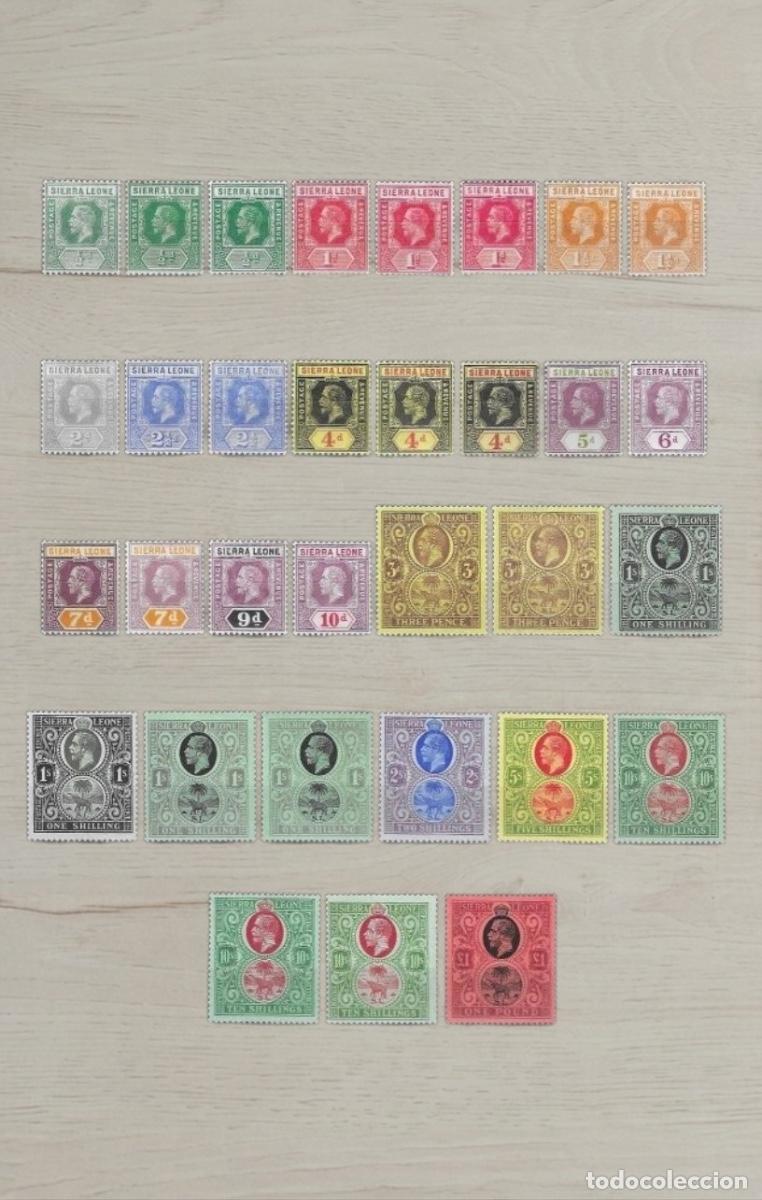 Sellos: SIERRA LEONE 1912-1921 King George V Set &ndash; 33 Rare Stamps / Incl. High 10s & &pound;1 Keys / Mint Unused
