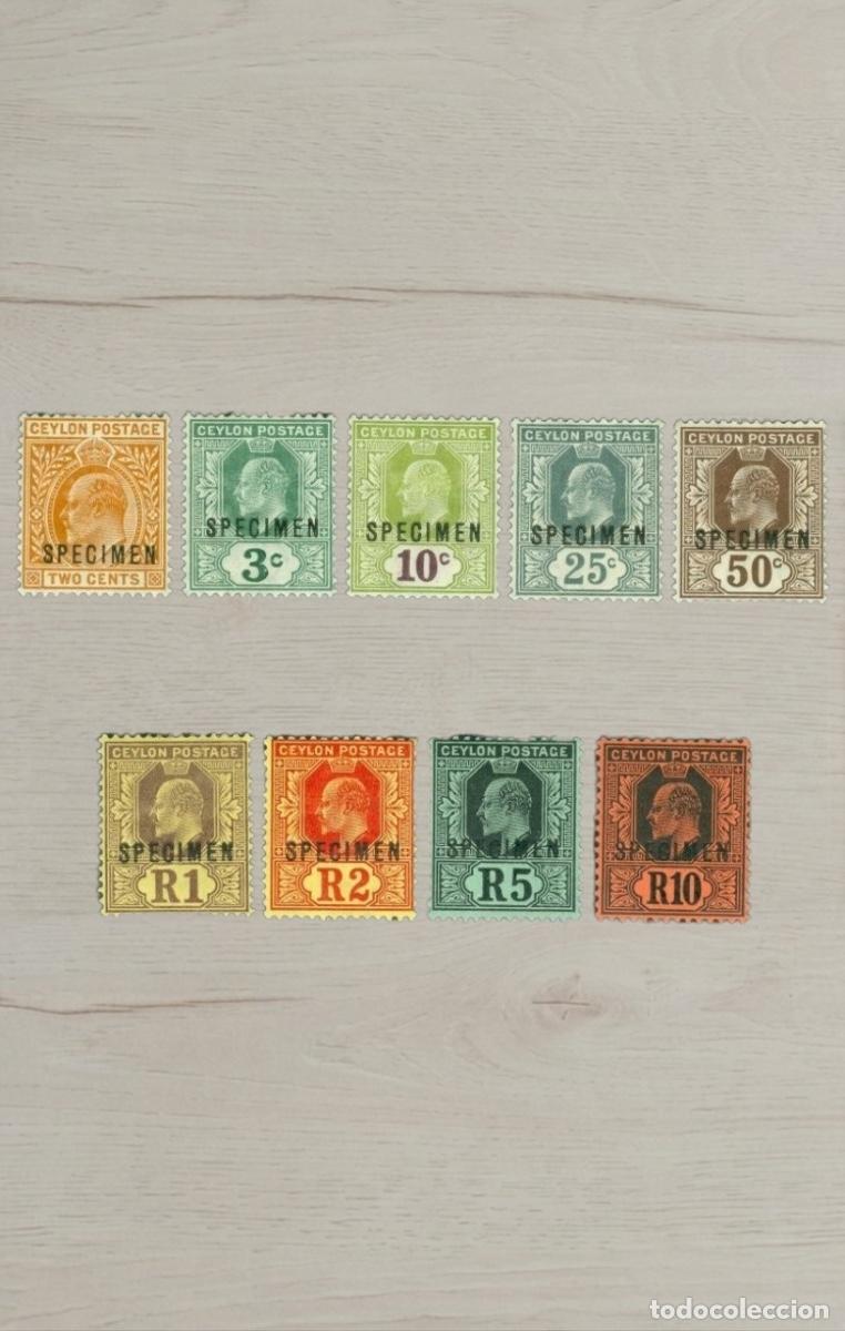 Sellos: CEYLON 1935 King George V Pictorials &ndash; 9 Rare Stamps / Ultra Rare &rdquo;SPECIMEN&rdquo; Overprints / Mint Unuse