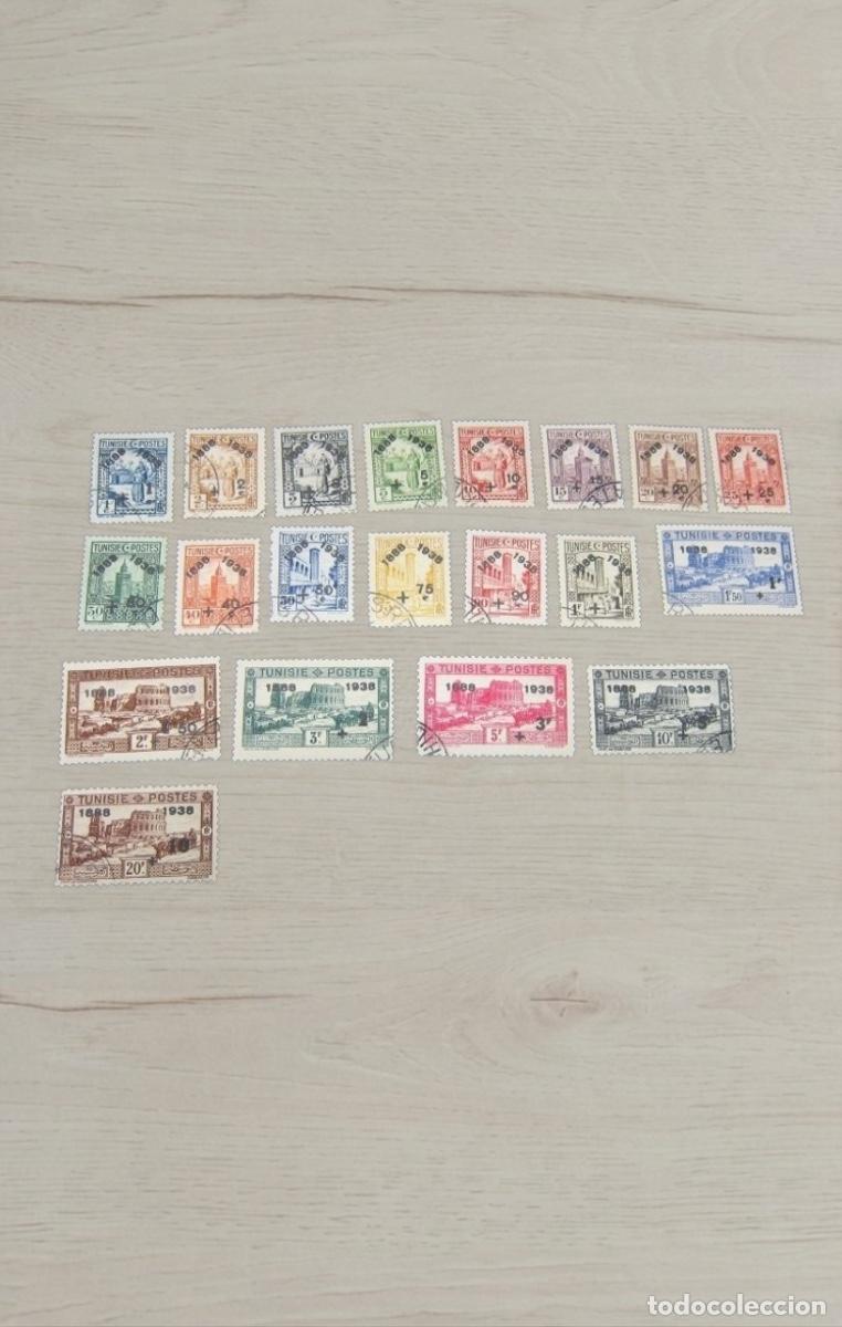 Sellos: Tunisia 1938 50th Anniversary First Stamps Jubilee Complete Series 20v To 20Fr Used