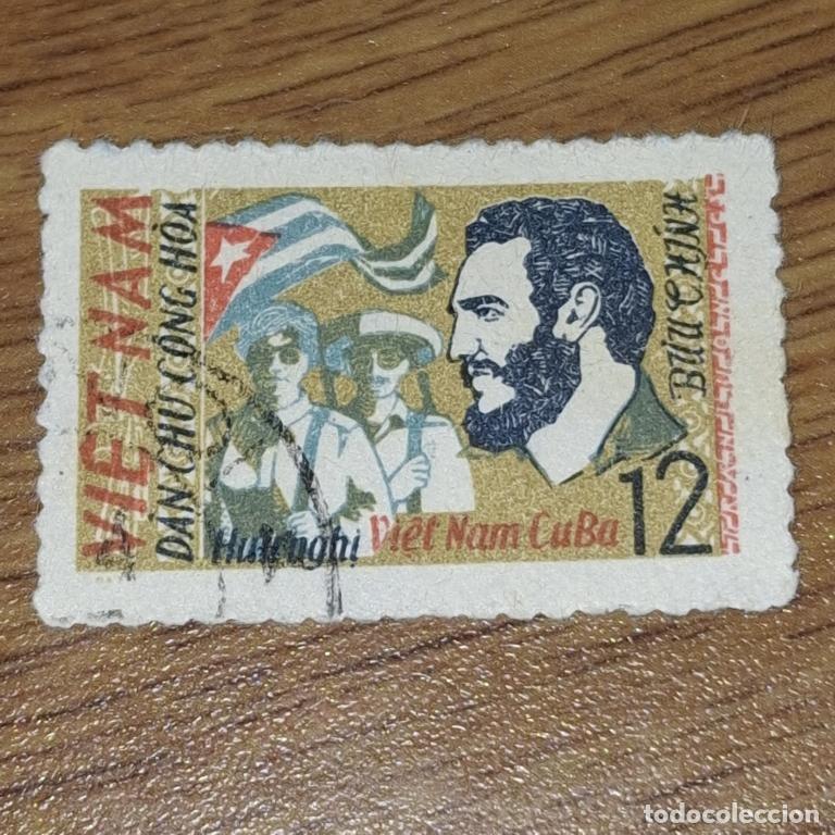 Sellos: Sello postal de la Vietnam del Norte 1963 Fidel Castro
