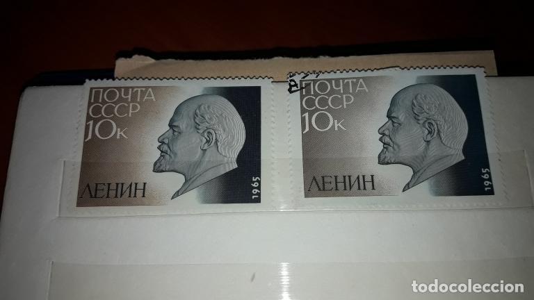Sellos: Sellos de postales antiguo de la URSS 1965 Lenin Metalograf&iacute;a, gofrado, efecto plata