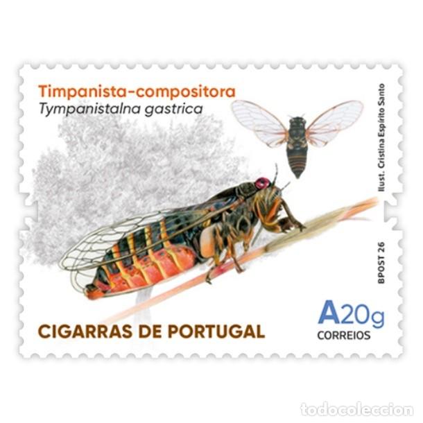 Sellos: Portugal ++ & Insectos, Cigarras de Portugal, Timbalera y compositora Tympistalna gastrica 2026 (311