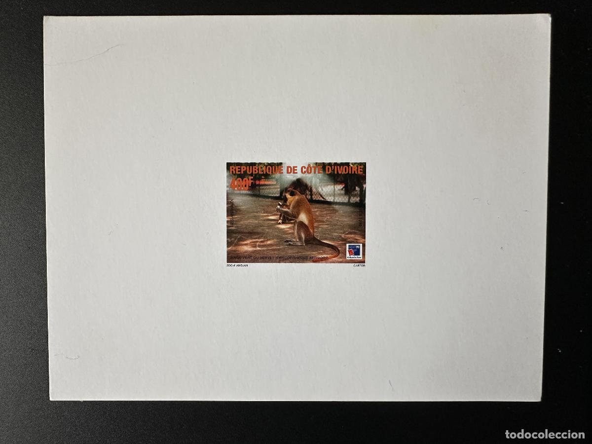 Sellos: Costa de Marfil 1999 Mi. 1214 Luxury Proof Philexfrance Mono verde vervet fauna