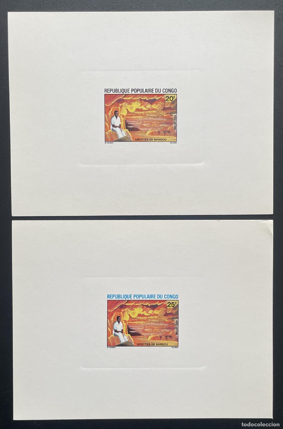Sellos: Congo 1981 Mi. 850 - 851 evento de lujo Grottes Bangou espeleolog&iacute;a