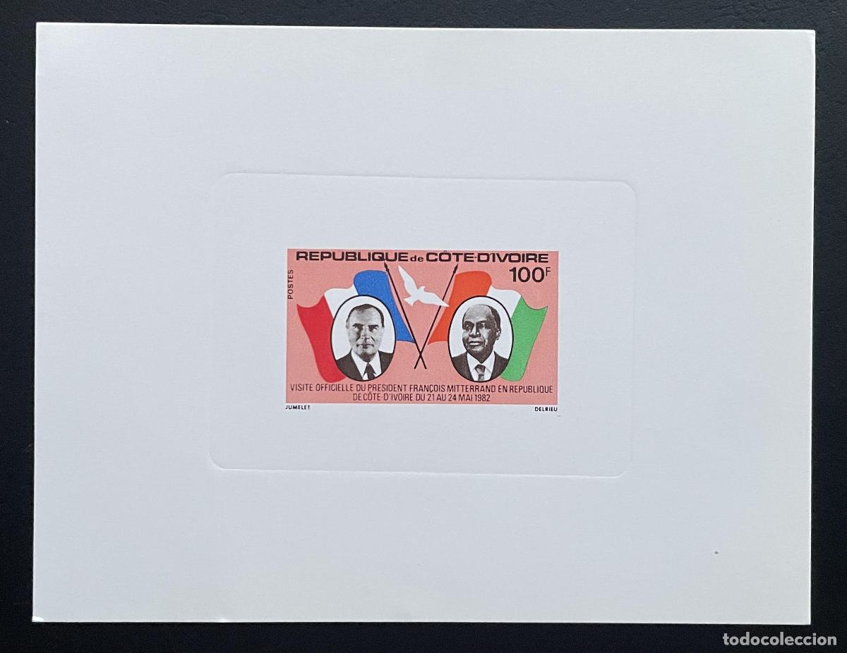 Sellos: Costa de Marfil 1982 Mi. 725 a prueba lujo Mitterrand Houphou&euml;t-Boigny