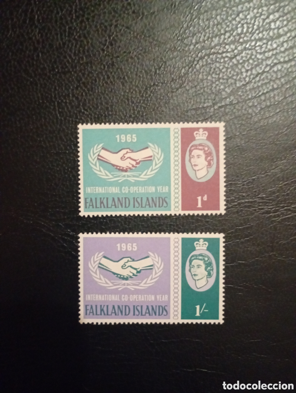 Sellos: Islas Malvinas 1965 A&ntilde;o de Cooperaci&oacute;n Internacional SG221-222 Como