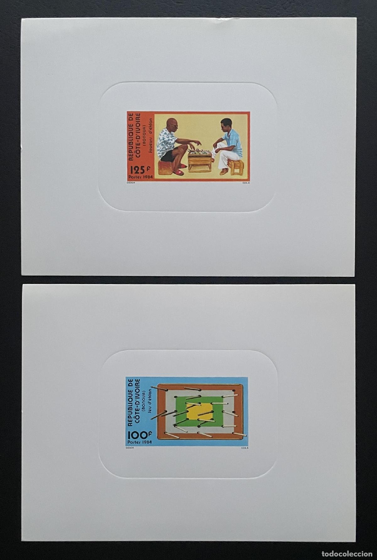 Sellos: Costa de Marfil 1984 Mi. 824 - 825 eventos lujo juegos tradicionales Eklan
