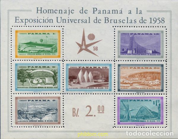Sellos: 350068 MNH PANAMA 1958 HOMENAJE DE PANAMA A LA EXPOSICION UNIVERSAL DE BRUSSELAS DE 1958