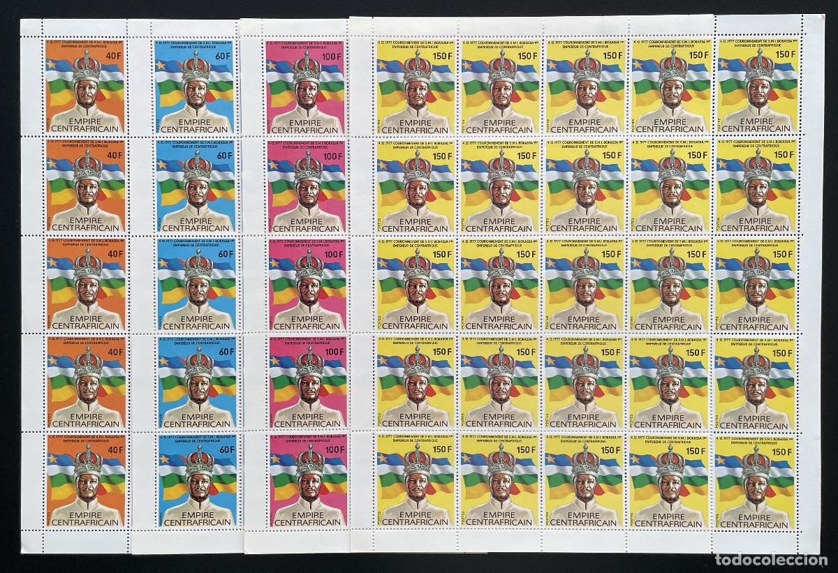 Sellos: Centroafricano 1978 YT 324-327 tabl&oacute;n El emperador Bokassa coronando Imperio