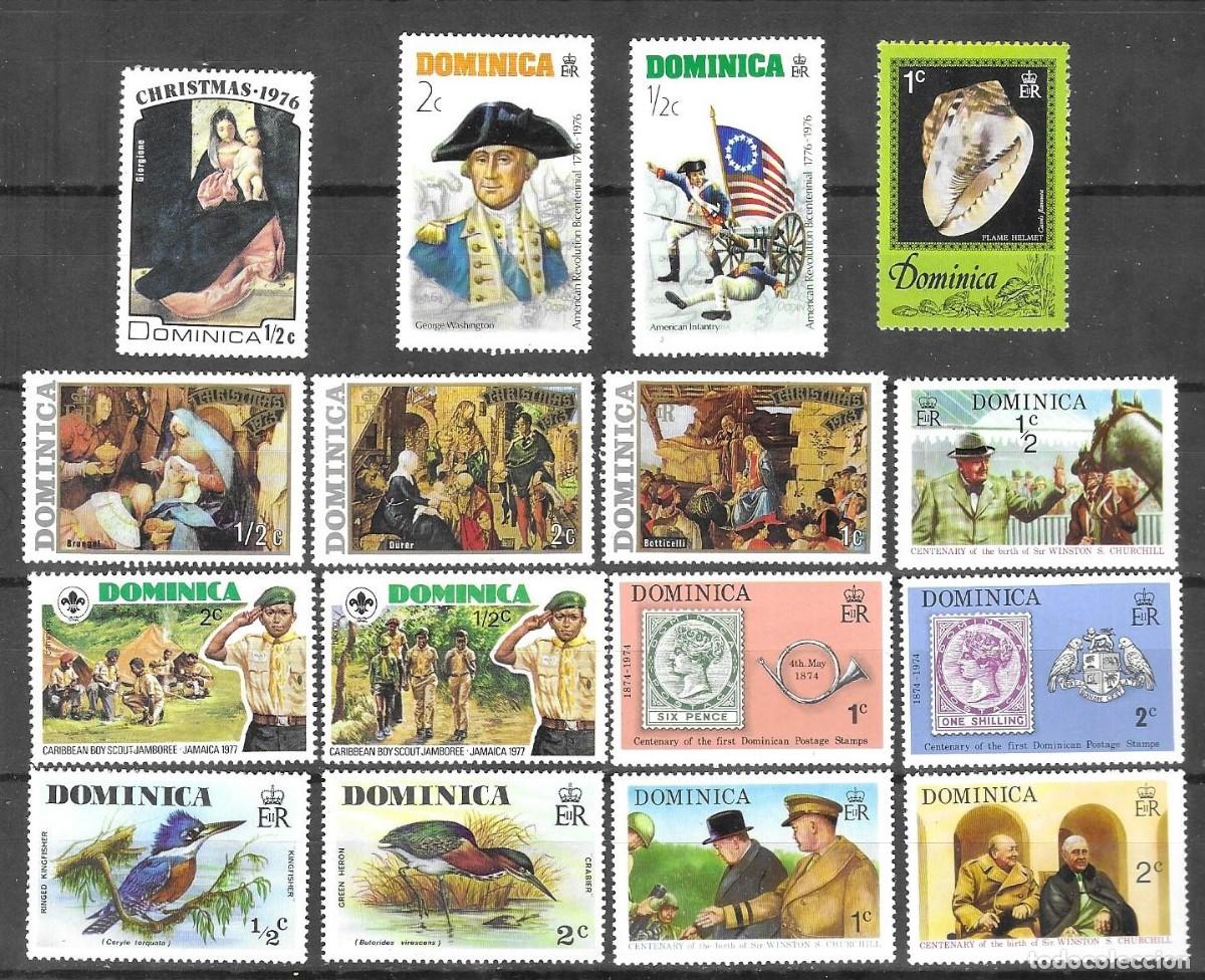 Sellos: LOTE DE 16 SELLOS** DOMINICA