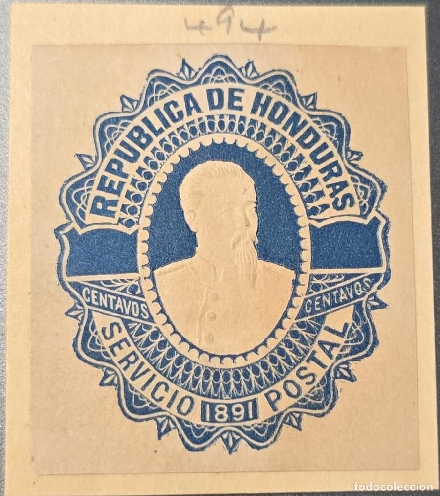 Sellos: O)1891 HONDURAS, PROOF, PRESIDENT LUIS BOGRAN BARAHONA, POSTAL STATIONERY