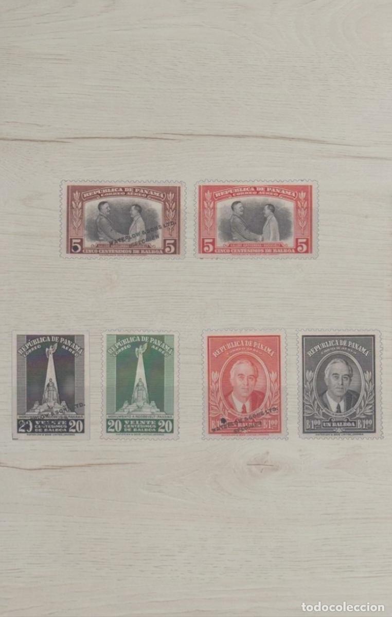 Sellos: Lote 6 Sellos Panam&aacute; Correo A&eacute;reo Franklin D. Roosevelt Specimen Nuevos