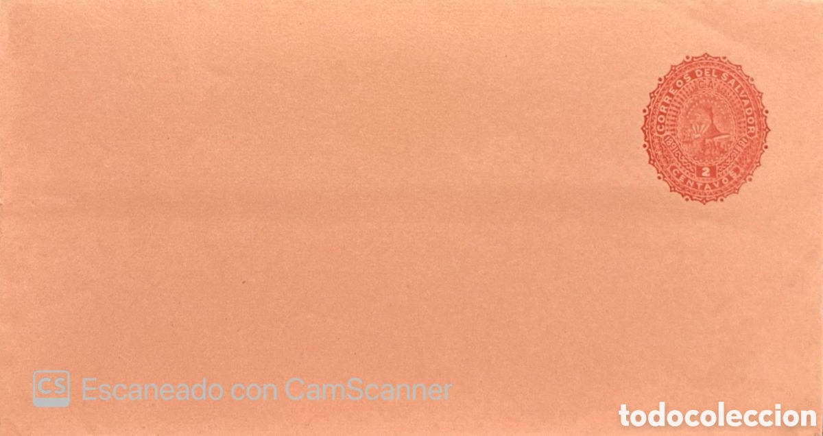 Sellos: CA)El Salvador + 1890s (c.1891) + Postal History + Light brown envelope with red imprinted &ldquo;CORREOS