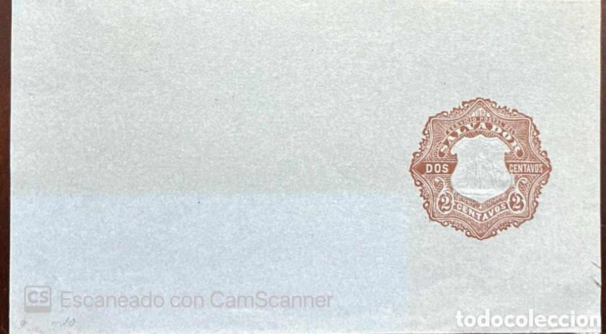 Sellos: CA)El Salvador + 1894 + Postal History + Light envelope with brown imprinted &ldquo;SERVICIO POSTAL EL SAL
