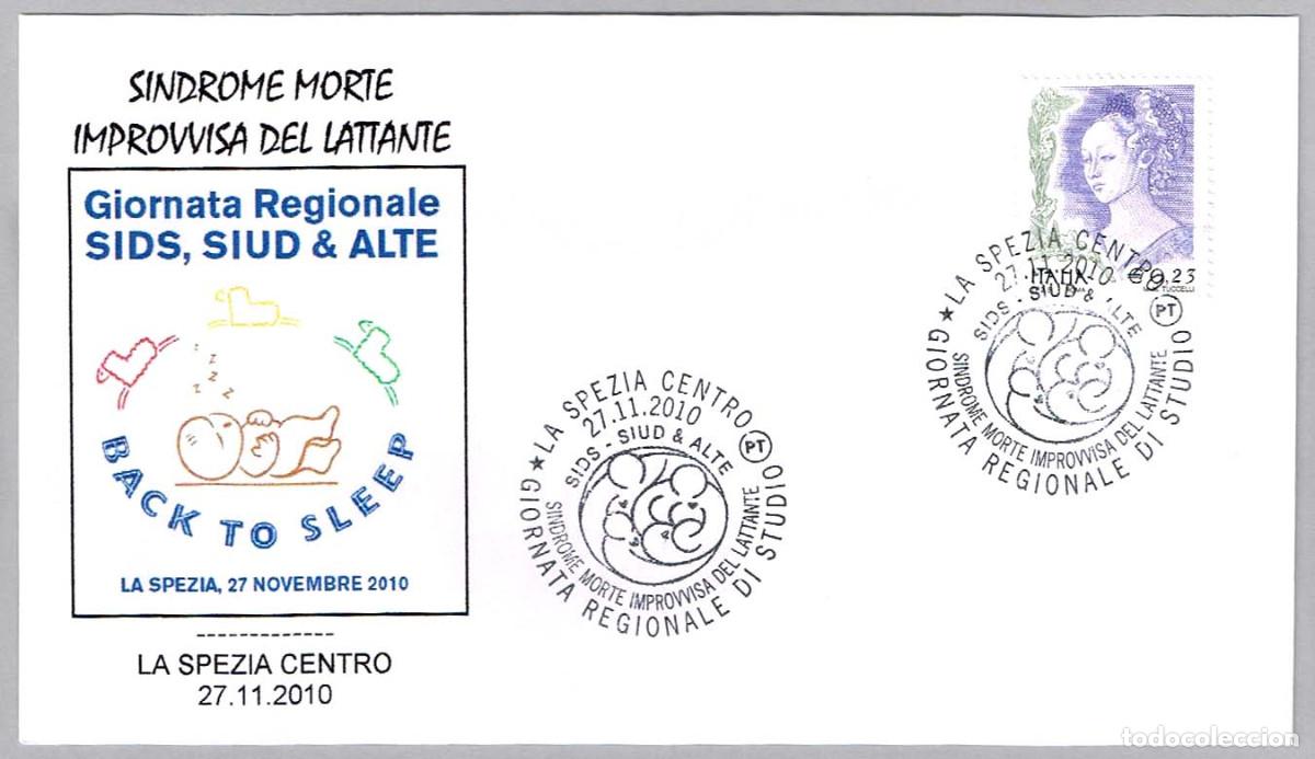 Sellos: Matasellos MEDICINA: SINDROME MUERTE SUBITA DEL LACTANTE. La Spezia, Italia, 2010