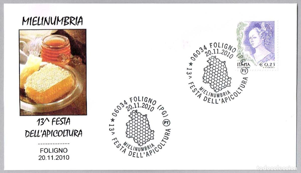 Sellos: Matasellos GASTRONOMIA: 13 FIESTA DE LA APICULTURA - MIEL. Foligno, Italia, 2010