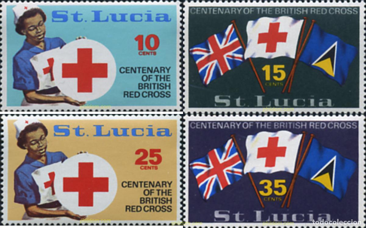 Sellos: 331533 MNH SANTA LUCIA 1970 100 ANIVERSARIO DE LA CRUZ ROJA BRITANICA