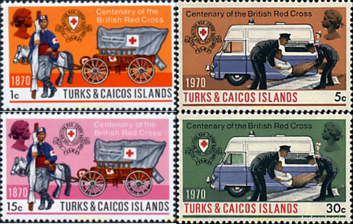 Sellos: 42459 MNH TURKS Y CAICOS 1970 CENTENARIO DE LA CRUZ ROJA BRITANICA