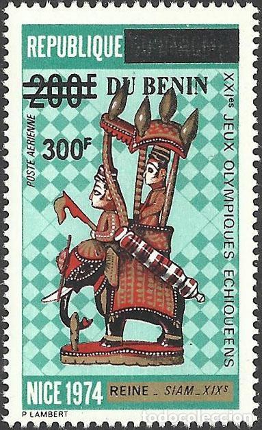 Sellos: Ben&iacute;n 2008 Mi. 1444 sobrecargado ajedrez Reina Siam Niza 1974 elefante