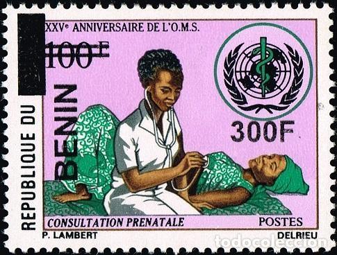Sellos: Ben&iacute;n 2009 Mi. 1512 sobrecargado 300F OMS consulta prenatal salud