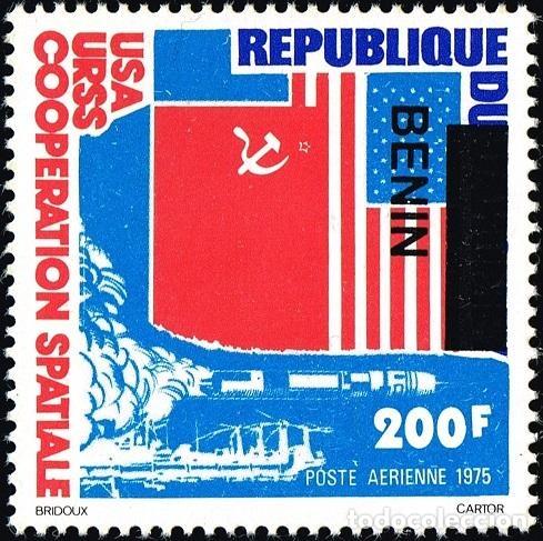 Sellos: Ben&iacute;n 2009 Mi. 1539 sobrecargado cooperaci&oacute;n espacial USA URSS espacio