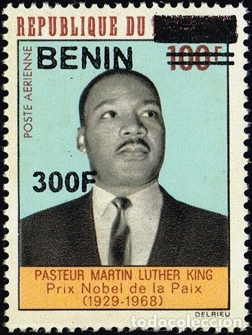 Sellos: Ben&iacute;n 2009 Mi. 1557 sobrecargado Martin Luther King Nobel Paz a&eacute;reo