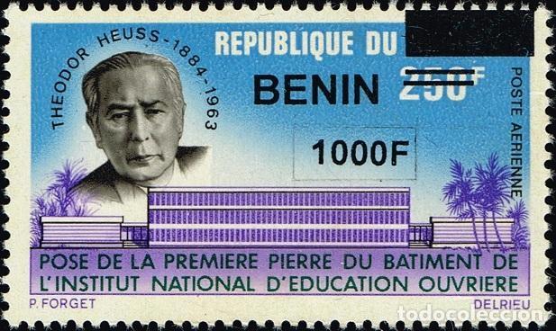 Sellos: Ben&iacute;n 2009 Mi. 1633 sobrecargado Theodor Heuss correo a&eacute;reo educaci&oacute;n