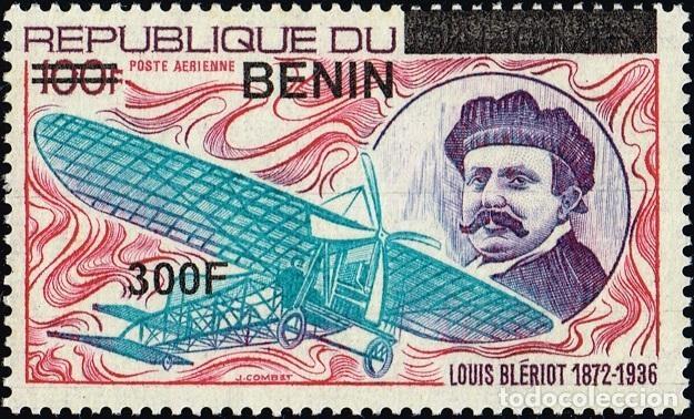 Sellos: Ben&iacute;n 2009 Mi. 1565 sobrecargado 300F Louis Bl&eacute;riot pionero aviaci&oacute;n