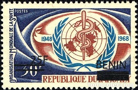 Sellos: Ben&iacute;n 2009 Mi. 1488 sobrecargado OMS WHO salud Organizaci&oacute;n Mundial