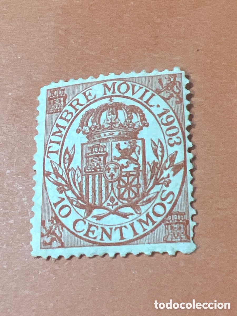 Sellos: S77. SELLO ESPA&Ntilde;A - FISCALES TIMBRE M&Oacute;VIL 1903 - 10 C&Eacute;NTIMOS