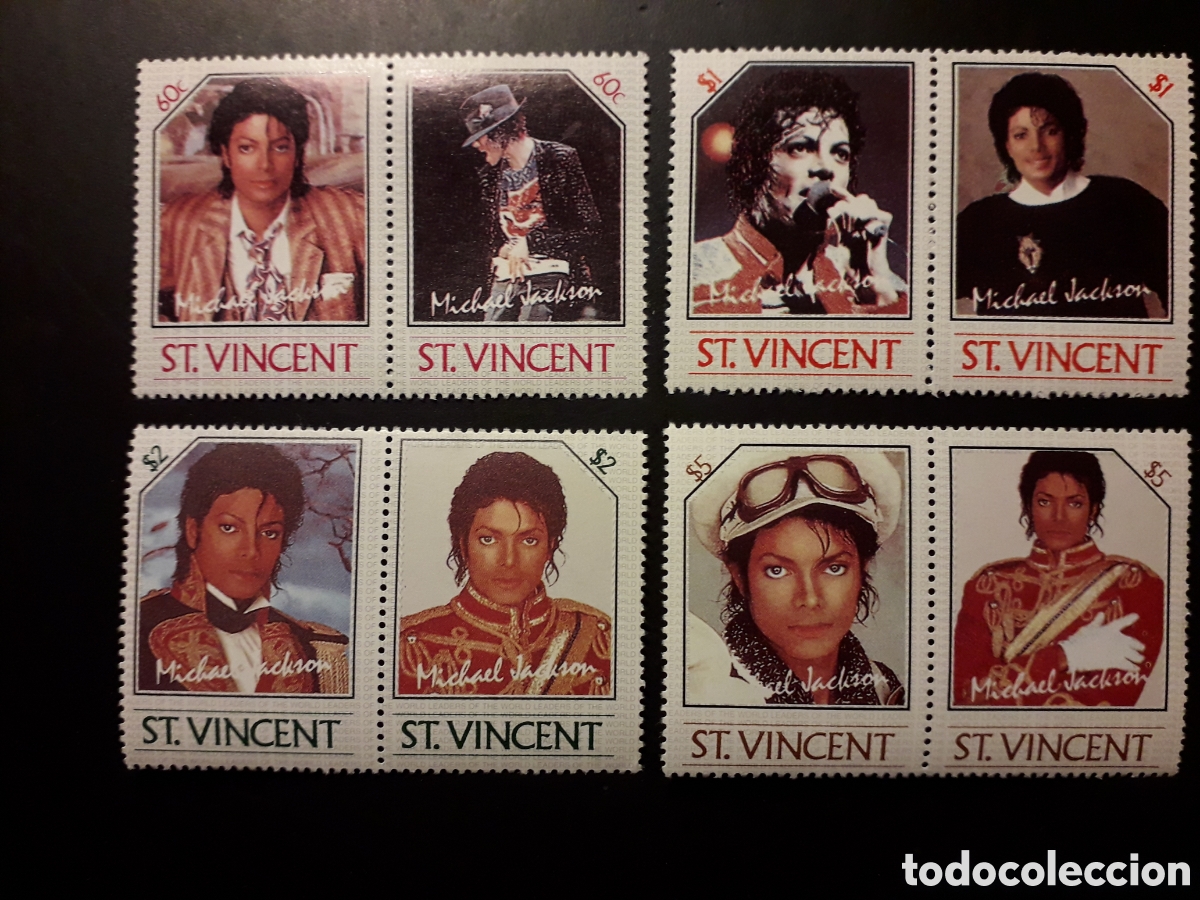 Sellos: SAN VICENTE YVERT 890/7 SERIE COMPLETA NUEVA *** 1985 MICHAEL JACKSON, M&Uacute;SICA PEDIDO M&Iacute;NIMO 3&euro;