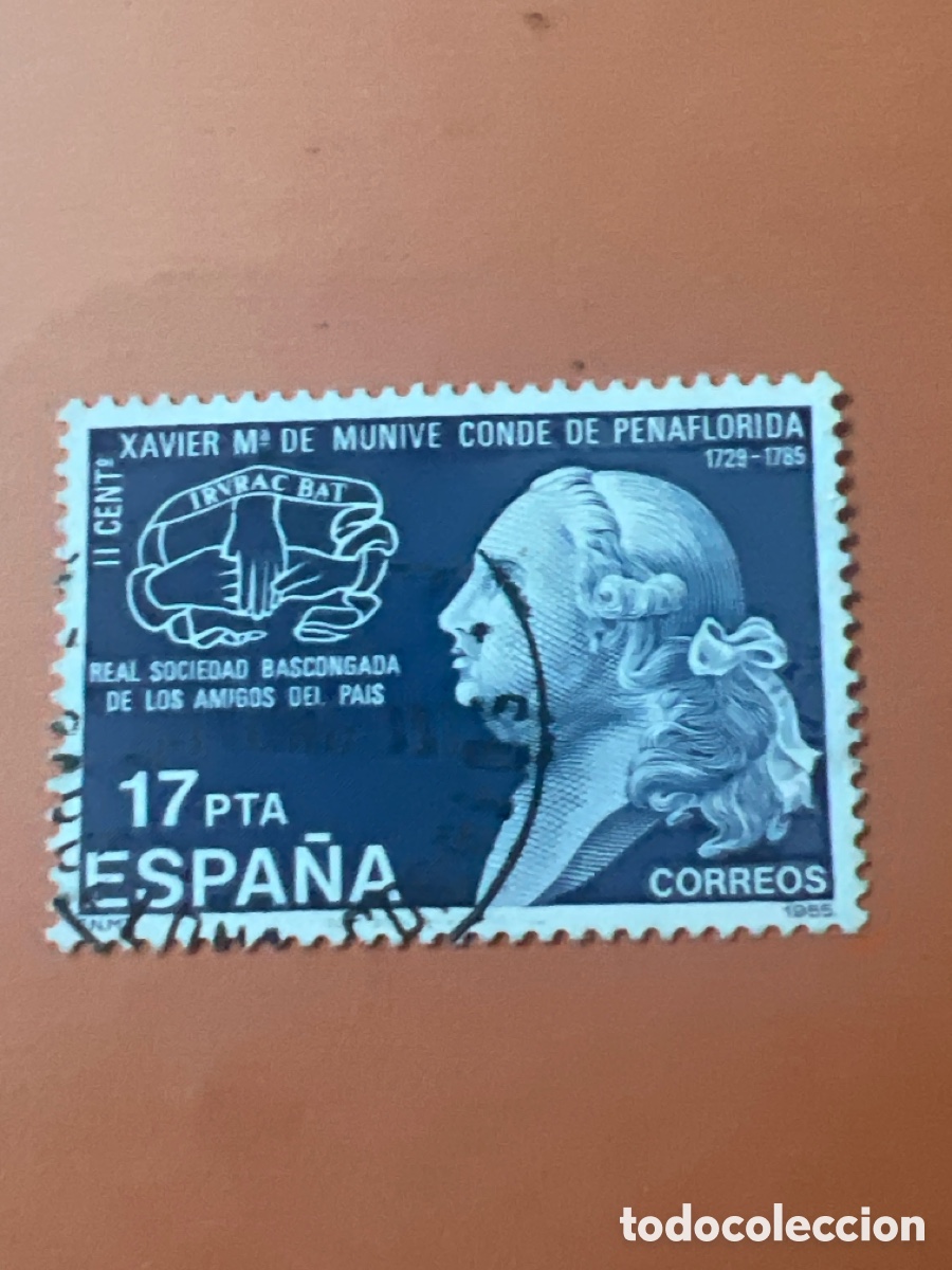 Sellos: S111.1985 - edifil 2824 - serie, II centenario muerte de xavier m&ordf; de munive, conde de pe&ntilde;aflorida