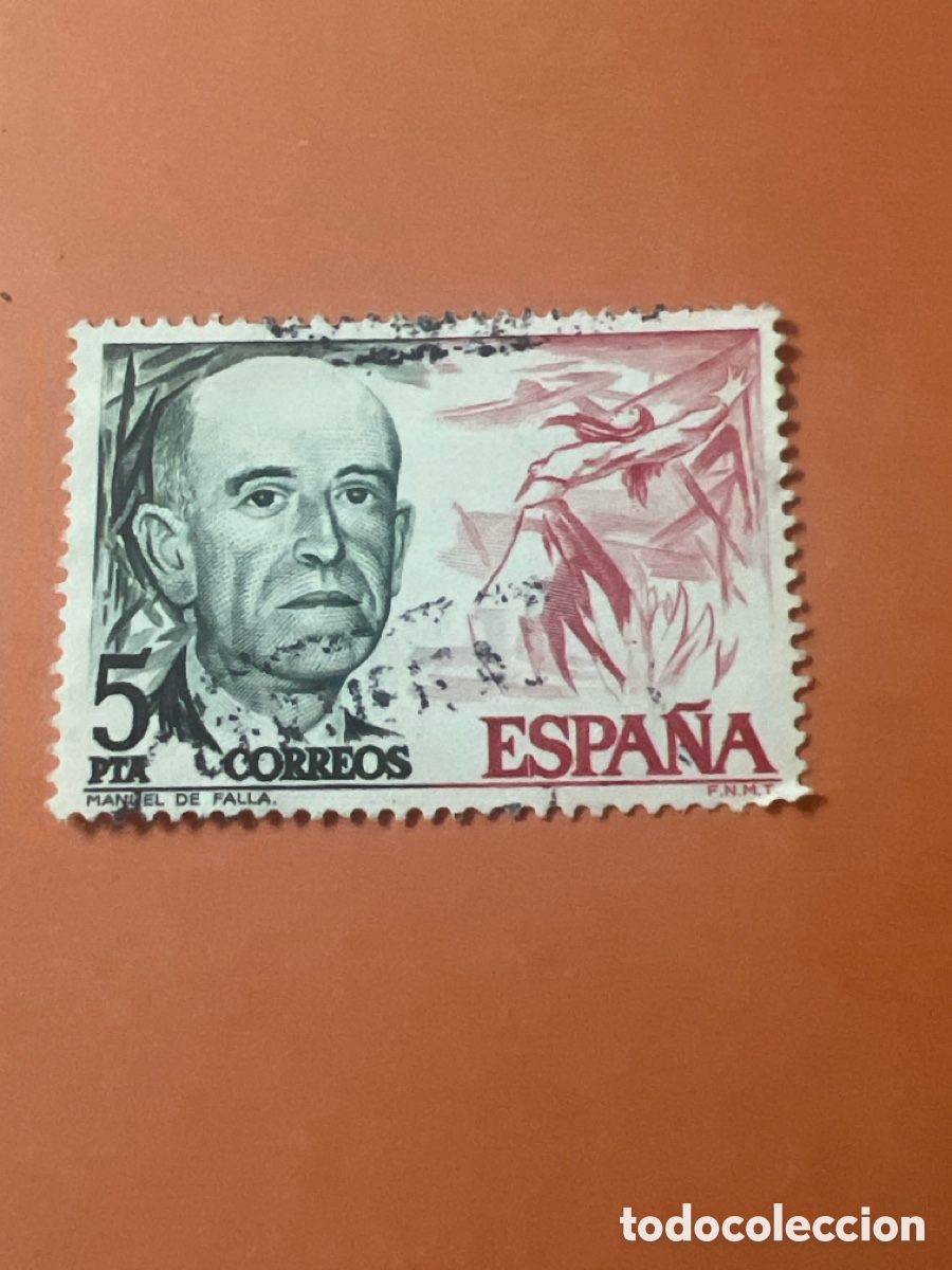 Sellos: S123. SELLO DE ESPA&Ntilde;A - MANUEL DE FALLA - 5 PTA CORREOS