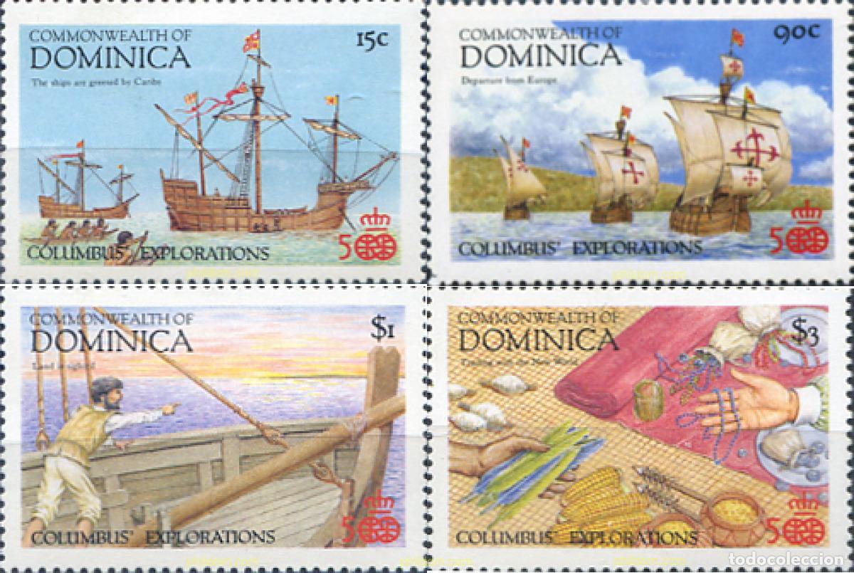 Sellos: 336636 MNH DOMINICA 1987 500 ANIVERSARIO DEL DESCUBRIMIENTO DE AMERICA