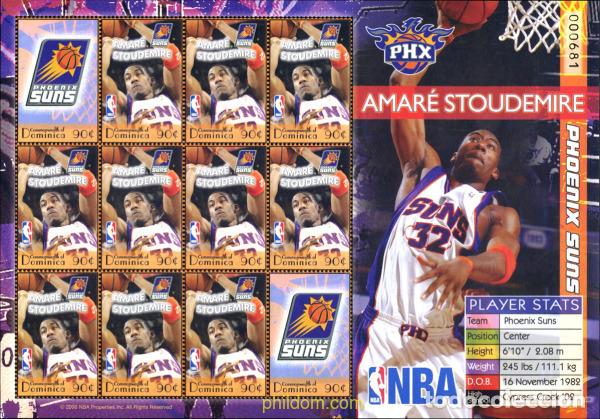 Sellos: 195157 MNH DOMINICA 2006 LIGA NBA