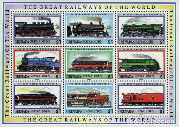 Sellos: 697412 MNH GRANADA GRANADINAS 1992 LOCOMOTORAS