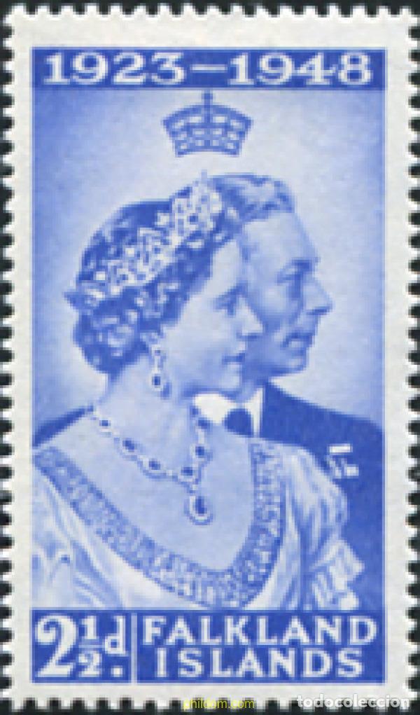 Sellos: 779516 HINGED FALKLAND 1948 BODAS DE PLATA DE LA PAREJA REAL