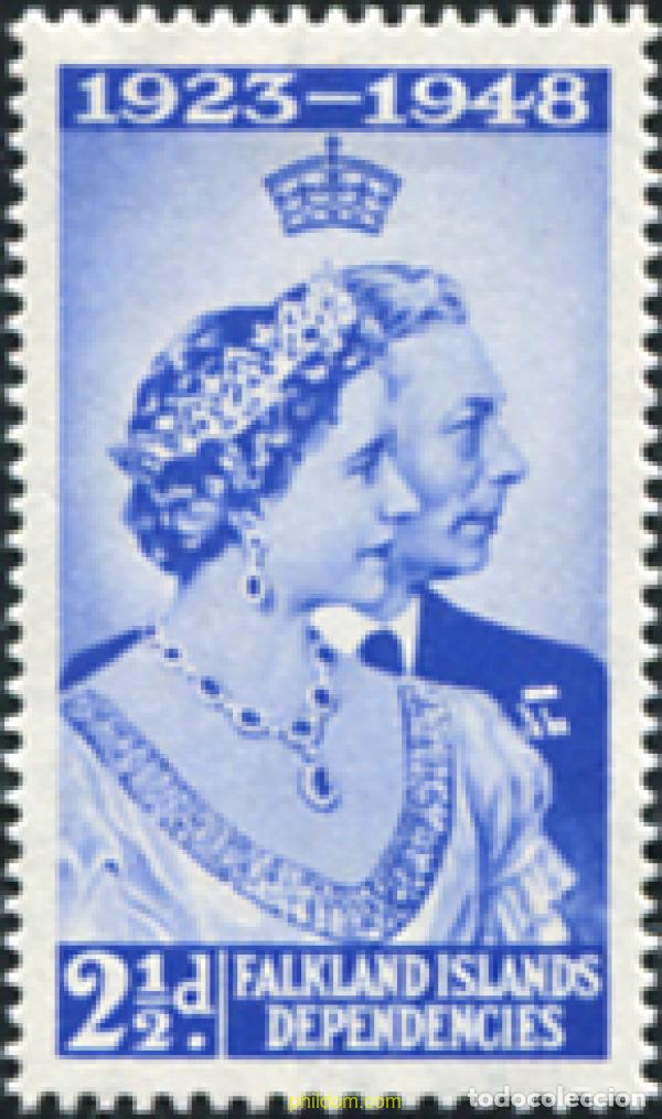 Sellos: 779518 HINGED FALKLAND. Shetlands del sur 1948 BODAS DE PLATA DE LA PAREJA REAL