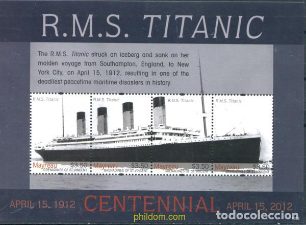 Sellos: 318282 MNH SAN VICENTE GRANADINAS. MYREAU 2012 EL TITANIC