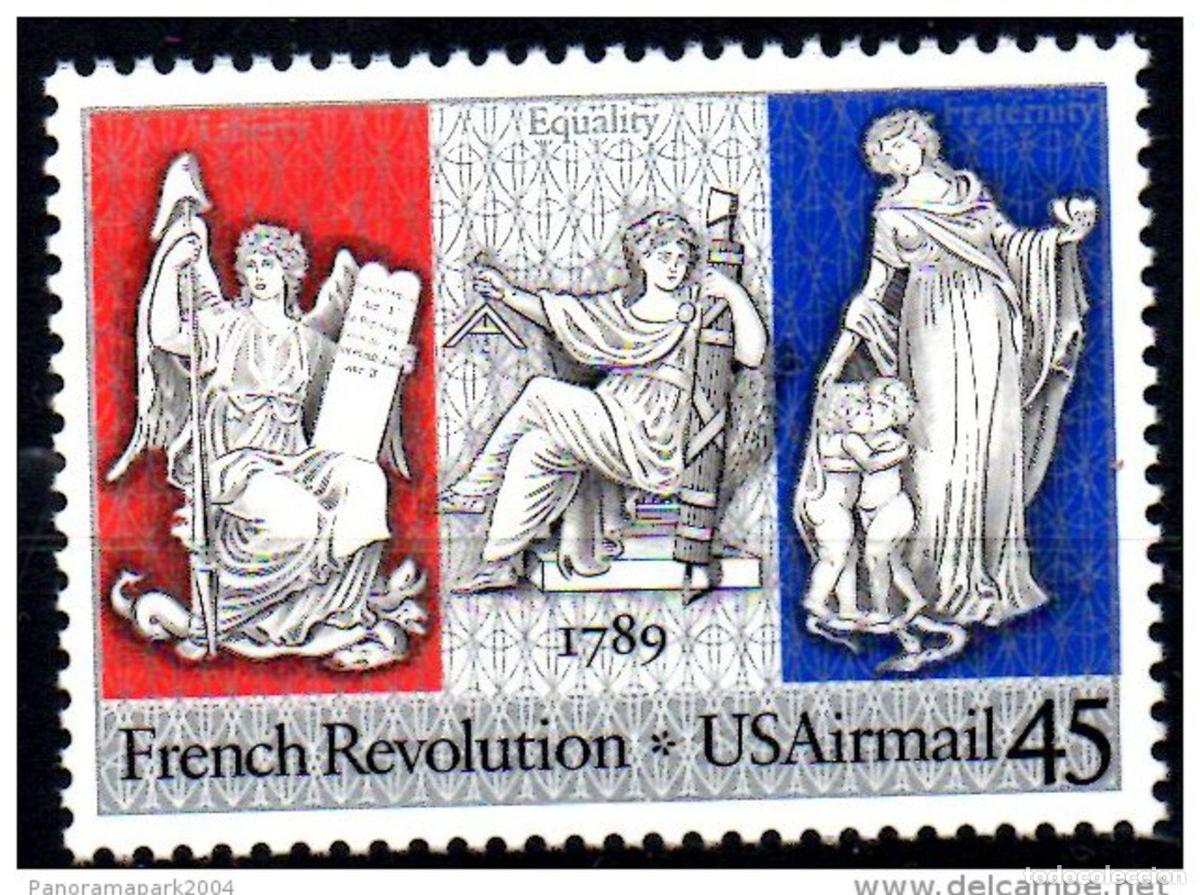 Sellos: Edici&oacute;n conjunta Francia EE. UU. 1989 200 a&ntilde;os de derechos humanos Yvert PA114 cost&oacute; 3&euro;