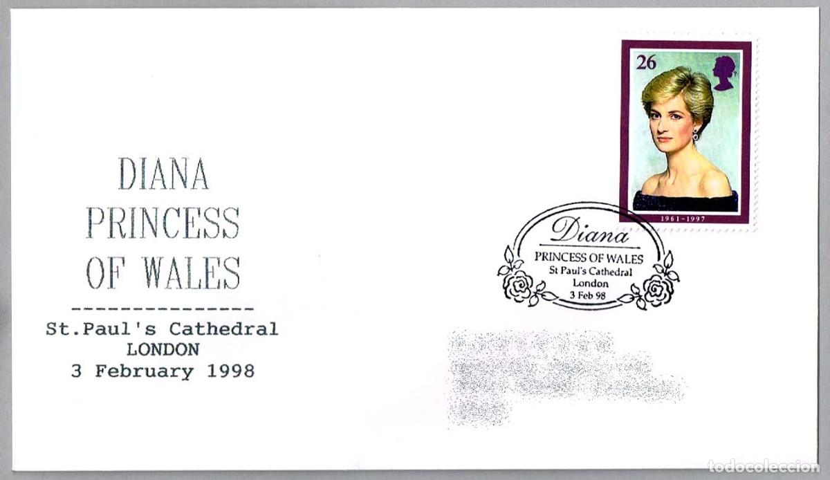 Sellos: Matasellos DIANA PRINCESA DE GALES - PRINCESS OF WALES. St.Paul's Cathedral, London, R.Unido, 1998