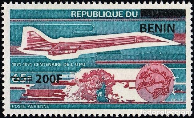 Sellos: Ben&iacute;n 2009 Mi. 1526 sobrecargado Concorde UPU correo a&eacute;reo aviaci&oacute;n